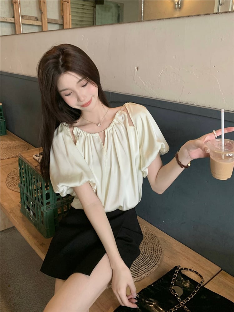 【tops】パフスリーブトップス　M25141