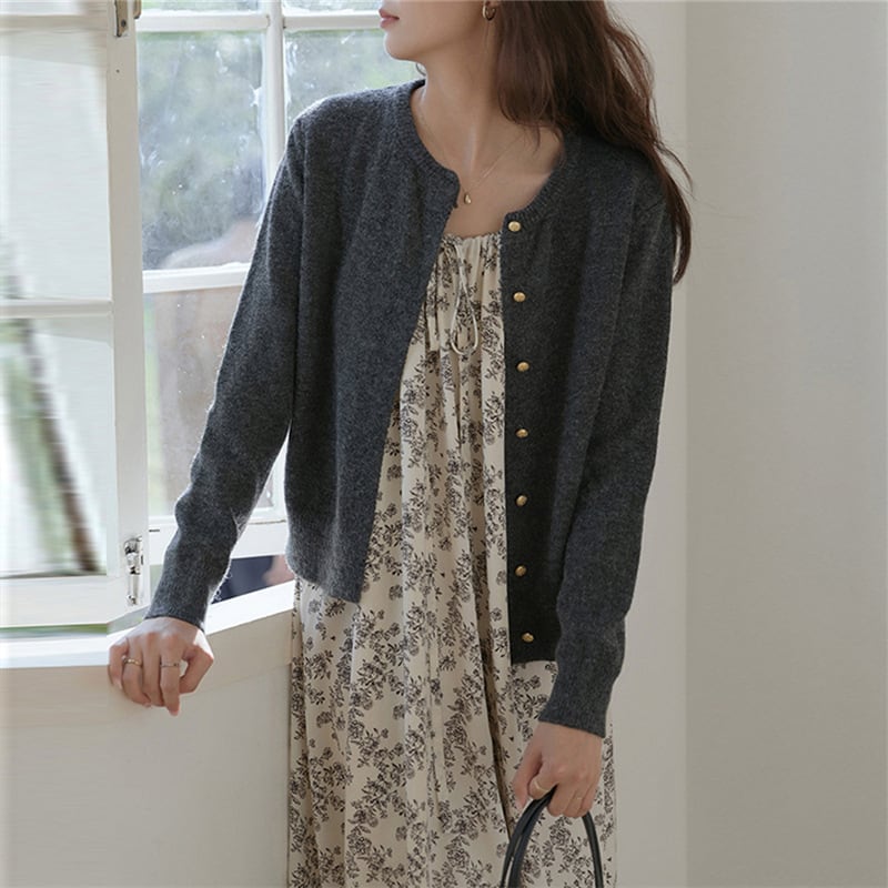 【outer】クルーネックニットカーデ　M25961