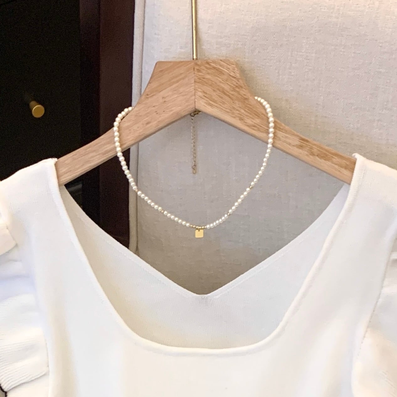 【tops】5色フレンチスリーブニットＴシャツF7442