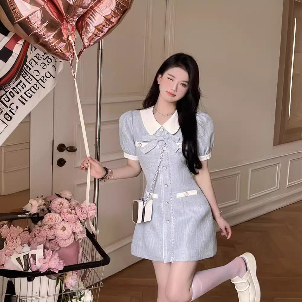 【dress】リボンドールカラーワンピース G20180