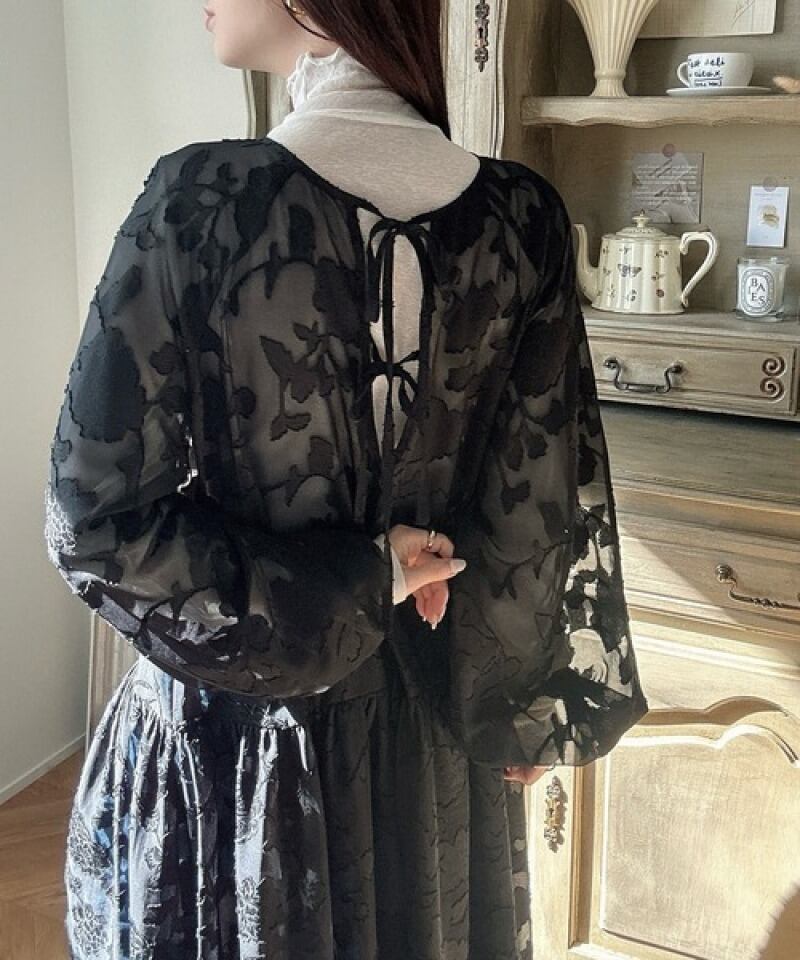 【dress】フリルランタンスリーブワンピース G20313