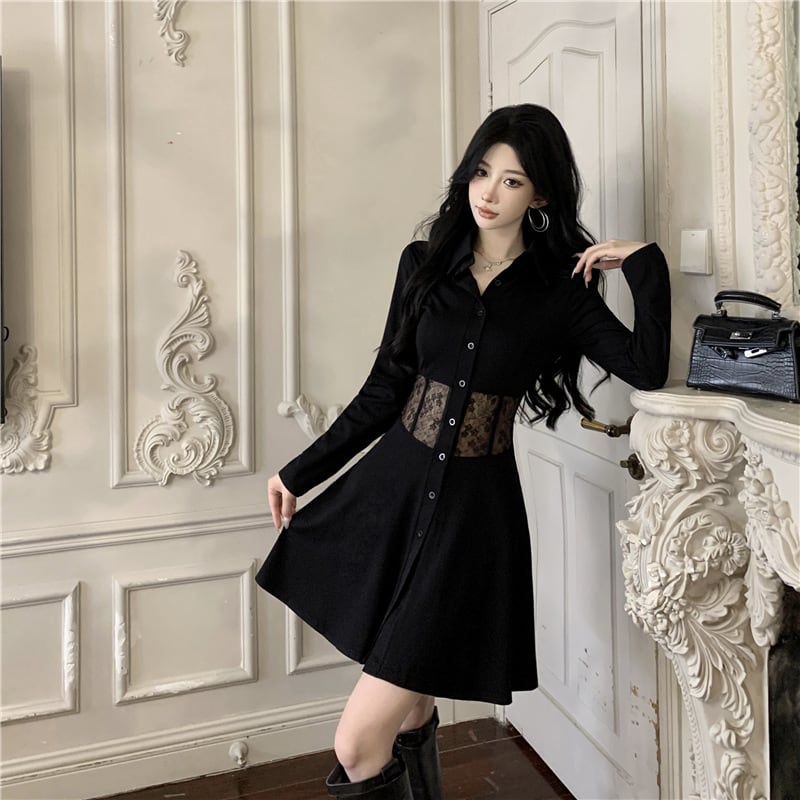 【dress】ウエストレースワンピース　M26139