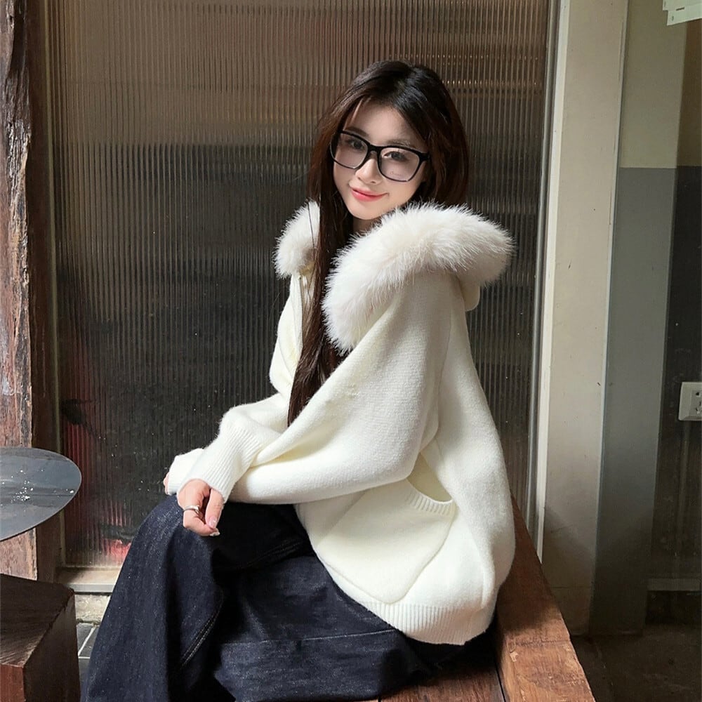 【outer】フードファーニットカーデ　M27216