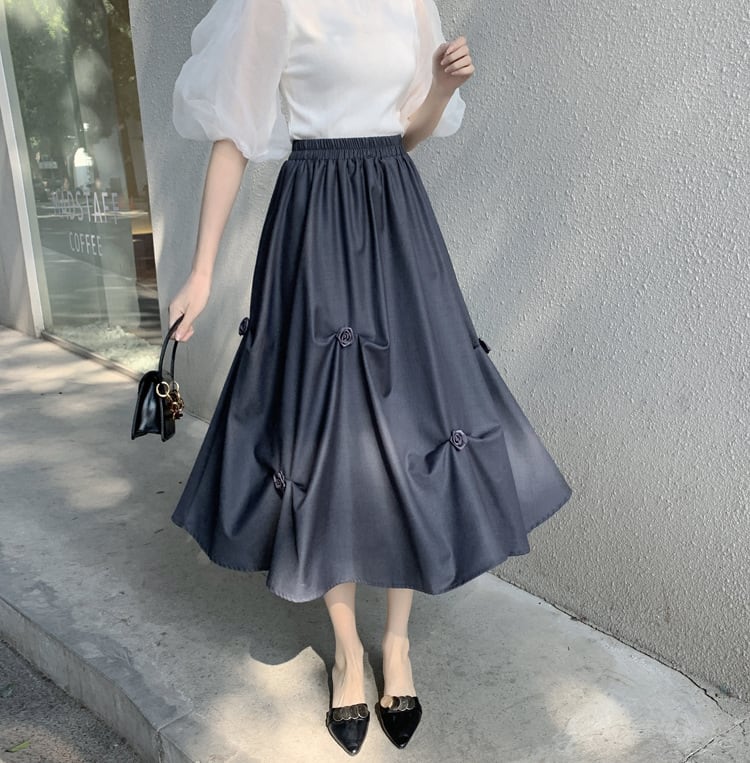 【bottoms】不規則ギャザースカートG20980