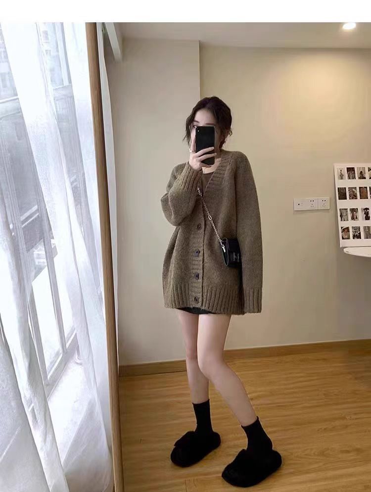【outer】Vネックニットカーデ　M26309