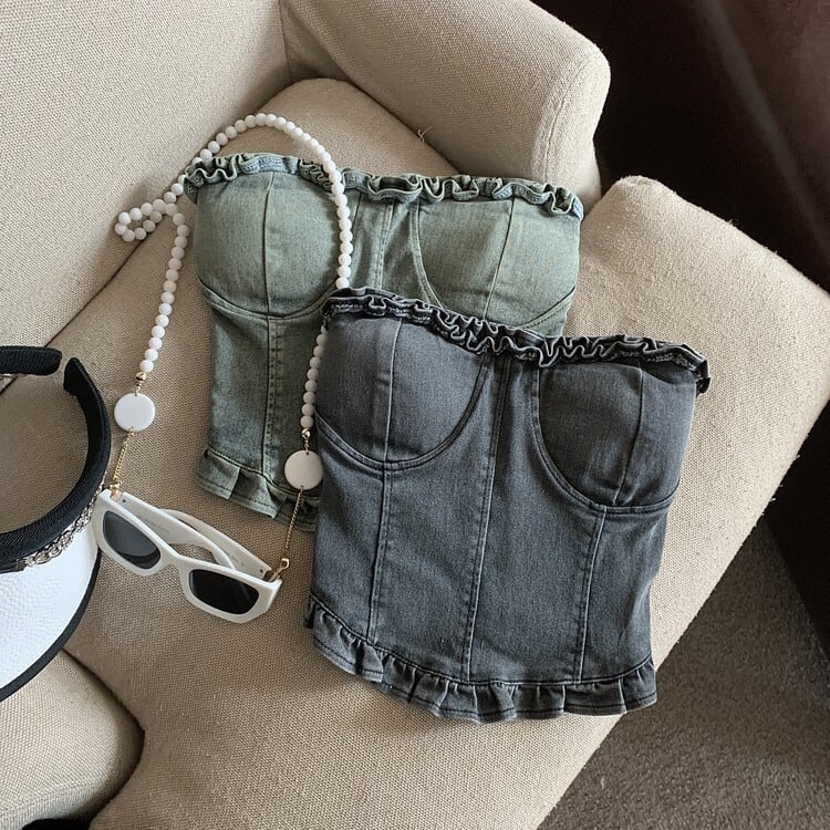 【tops】デニムベアトップ　M24381