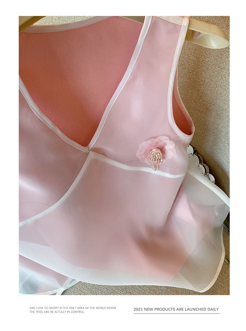 【tops】Vネックノースリーブトップス　M24803