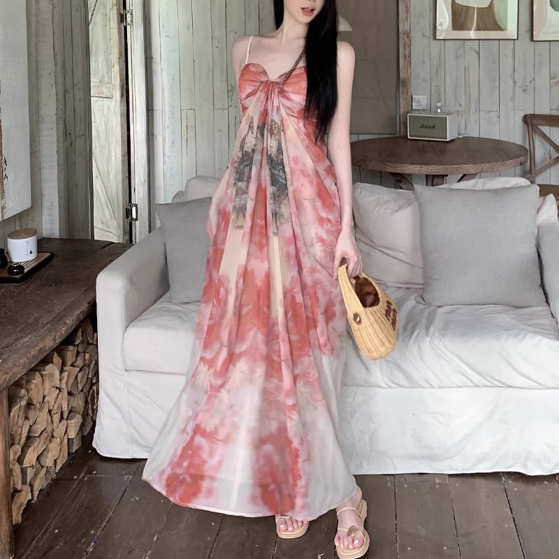 【dress】ロングキャミワンピース Q8334