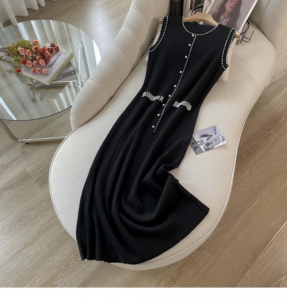 【dress】パールノースリーブニットワンピース　M24911