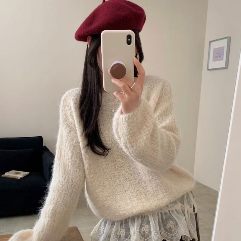 【tops】5色展開ニットトップス Q8125