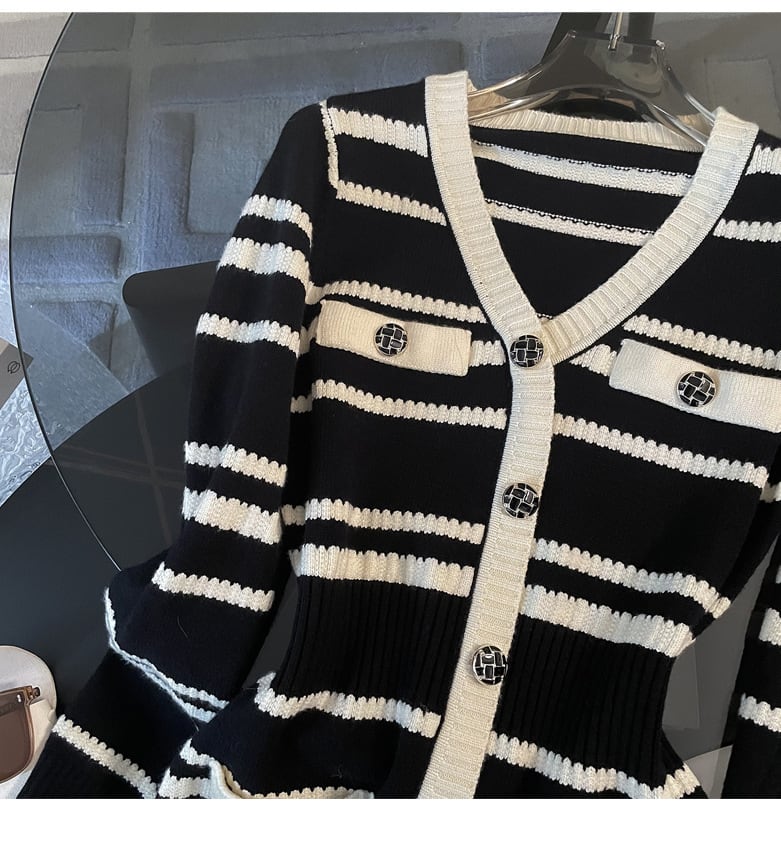 【dress】ボーダー柄ニットワンピース　M25353