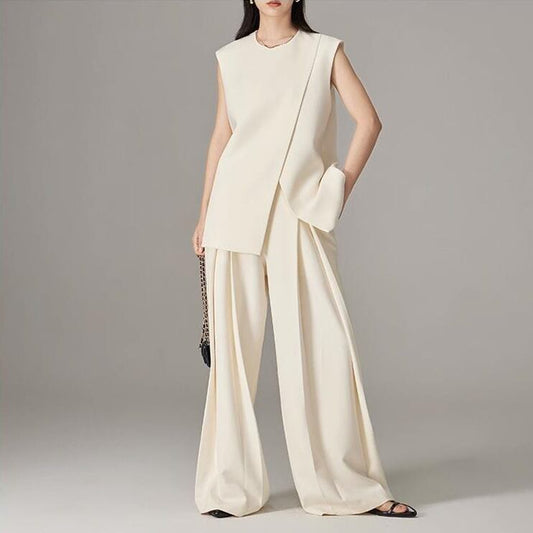 【set】スーツベスト+ギャザーガウチョパンツ２点セットG21397