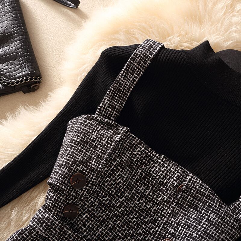 【set】秋冬新作!気質満点レトロニットトップス+ベスト+スカートオシャレ3点セット G2879