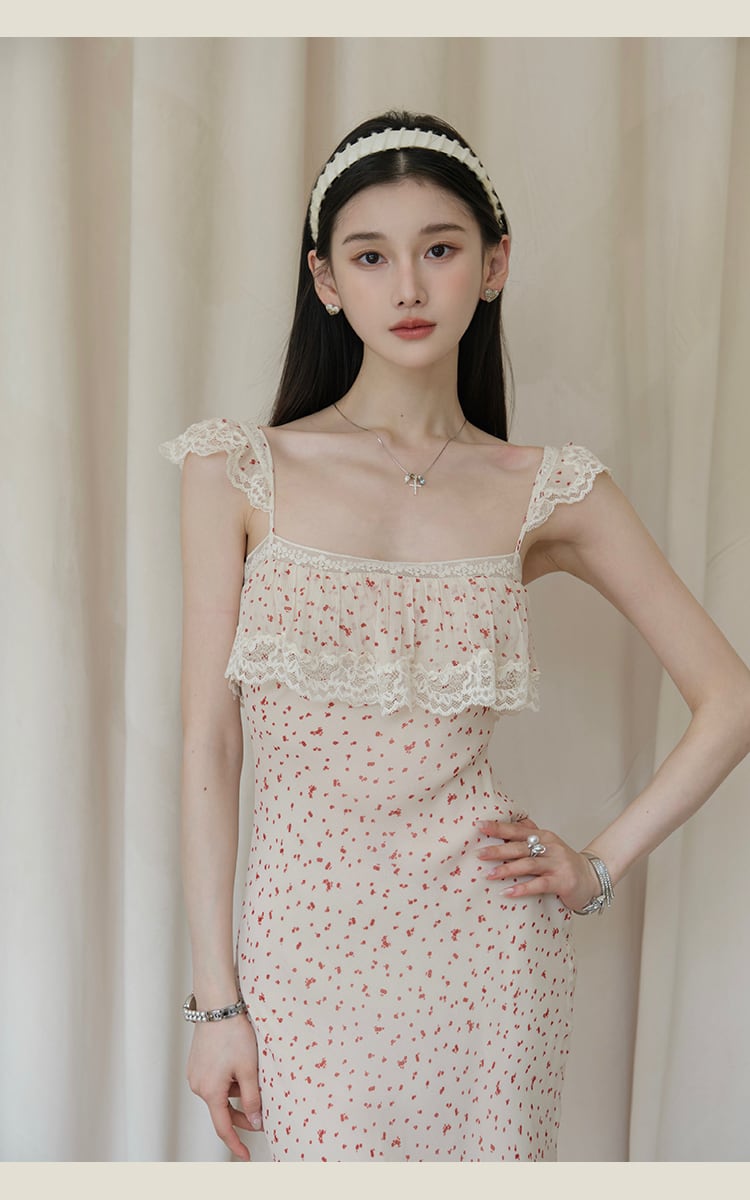 【dress】レースフリルキャミワンピース　M31661