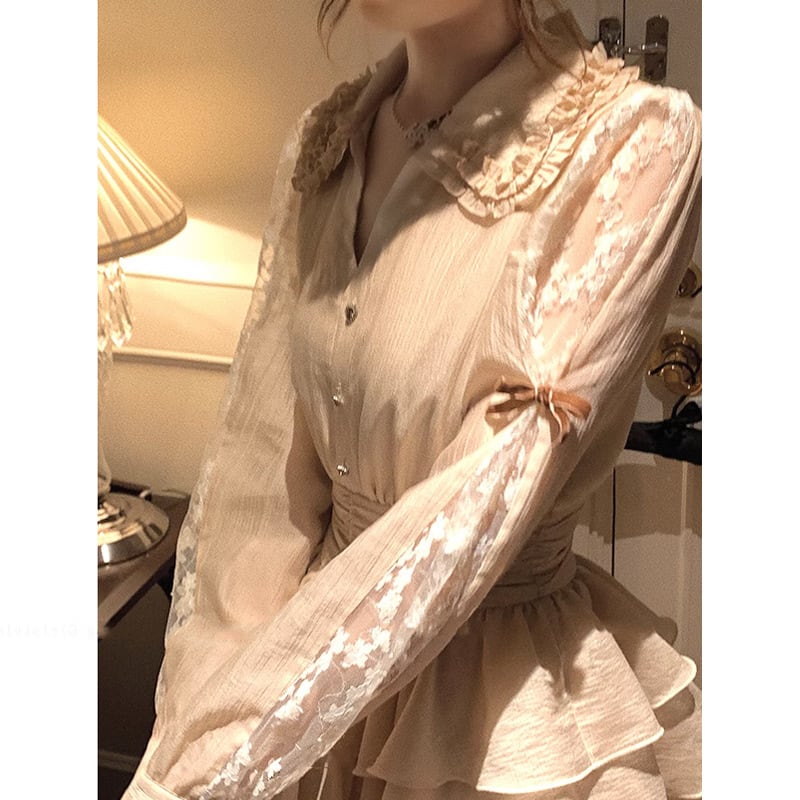 【dress】レースドッキングデートワンピース　M28492