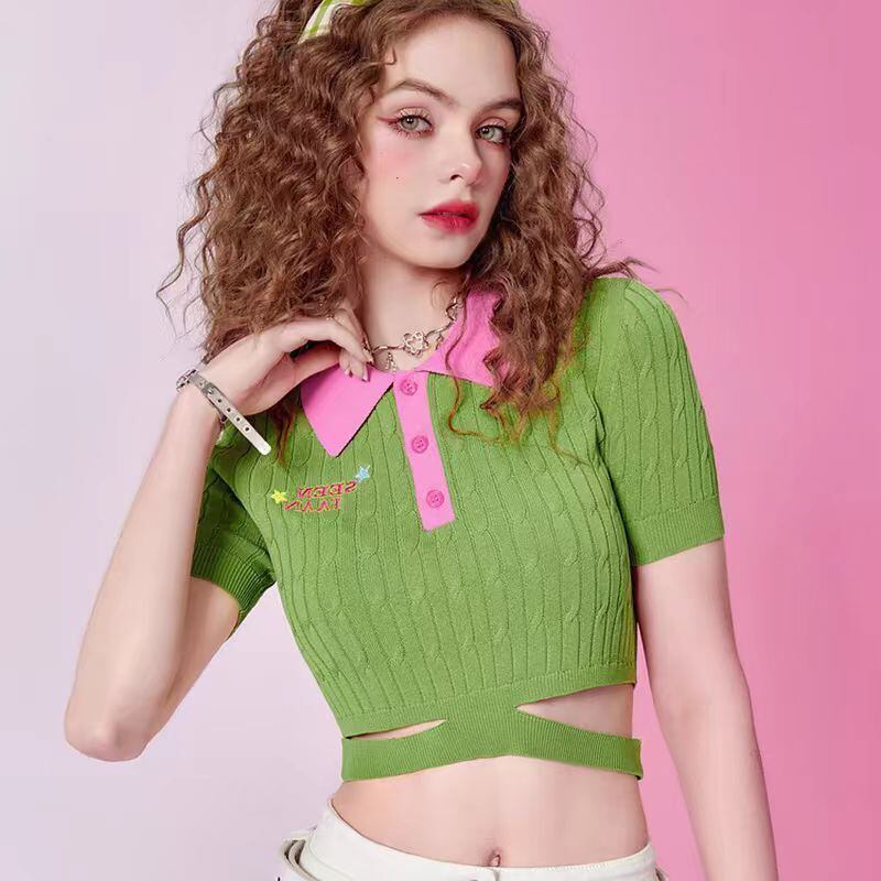 【tops】ニットショートTシャツG20078