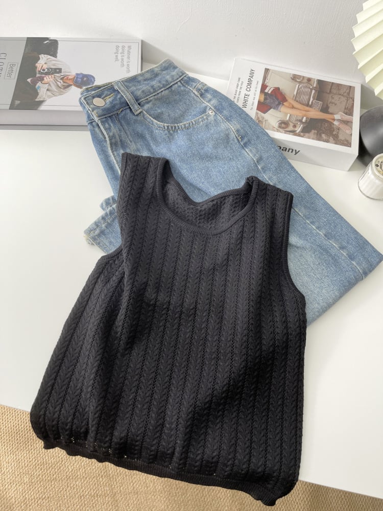 【tops】ニットノースリーブトップス　M29941