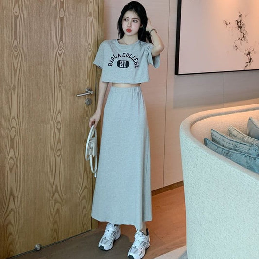 【set】プリントTシャツ+スカート２点セットG21289