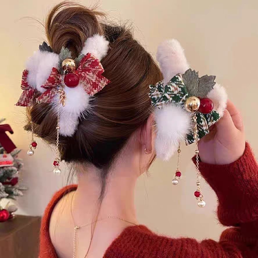 【小物】クリスマスヘアクリップアクセサリーG24404