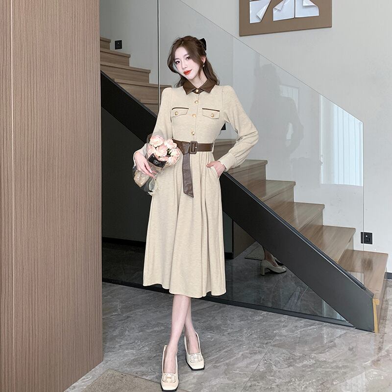【dress】折り襟デートワンピース　M18659