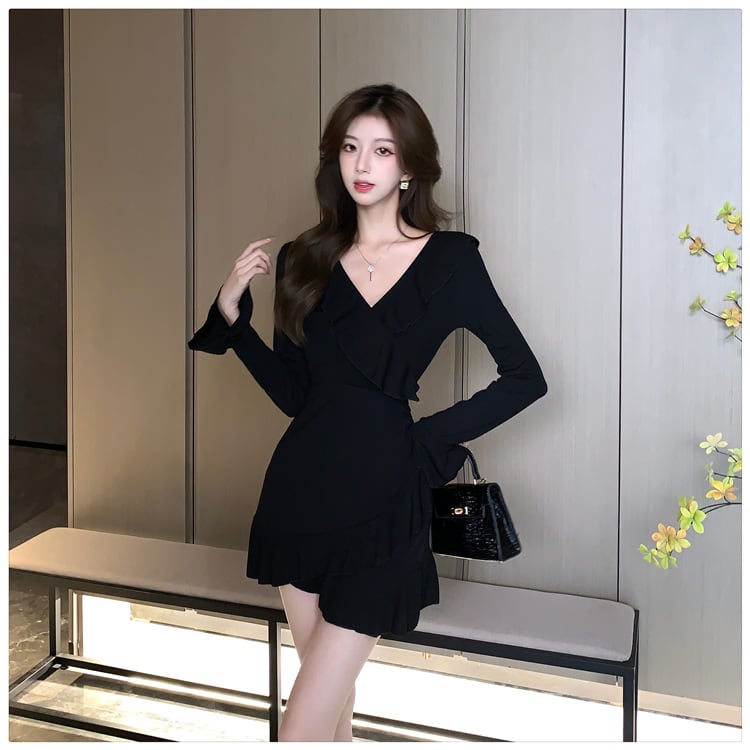 【dress】Vネックワンピース　M25324