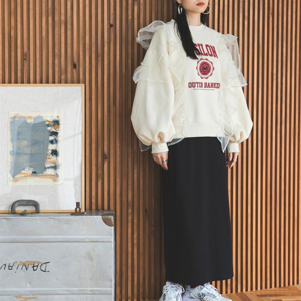 【tops】チュールコンビプルオーバー　M28373