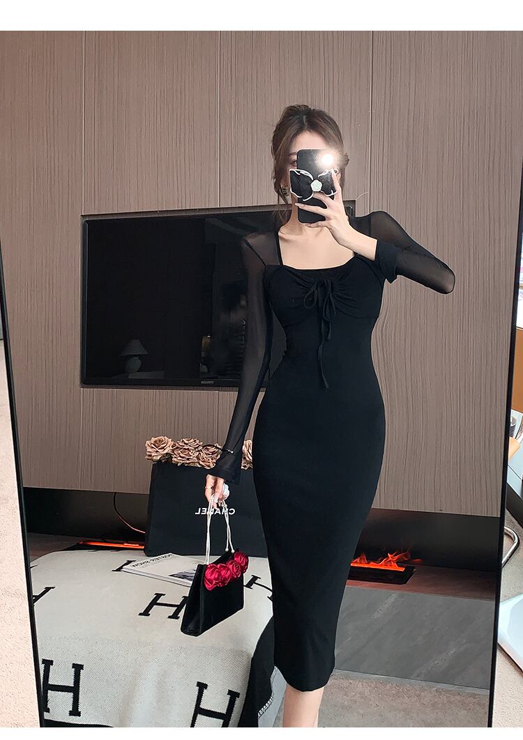 【dress】チュールコンビワンピース　M29493