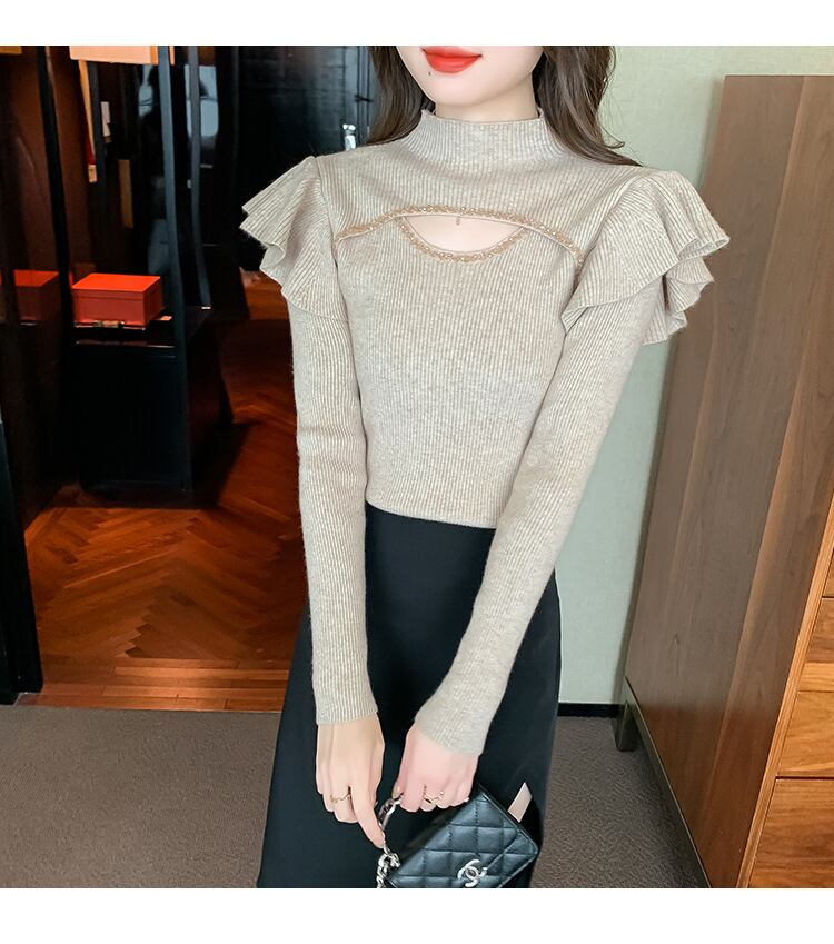 【tops】フリルニットトップス　M18859
