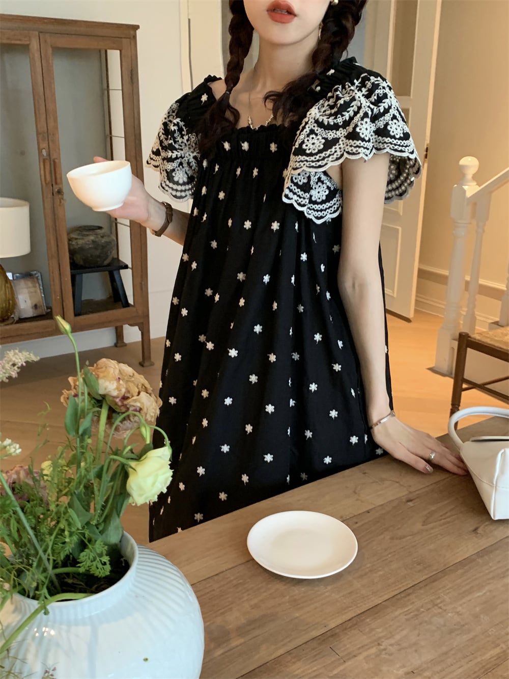 【dress】刺繍ワンピース　M24729