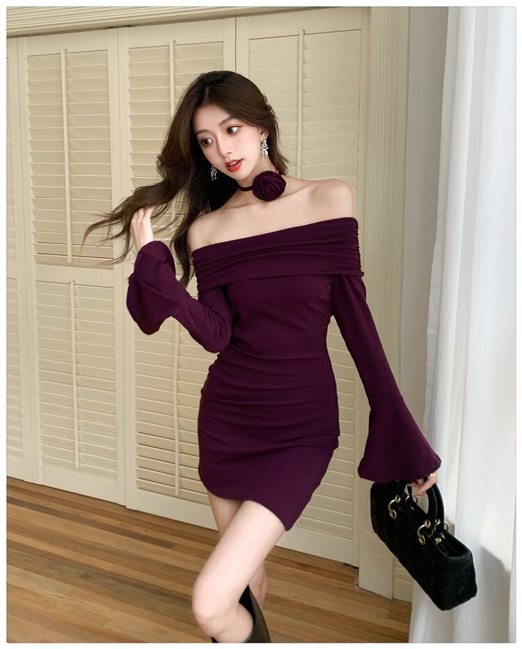 【dress】フレアスリーブワンピース　M29536