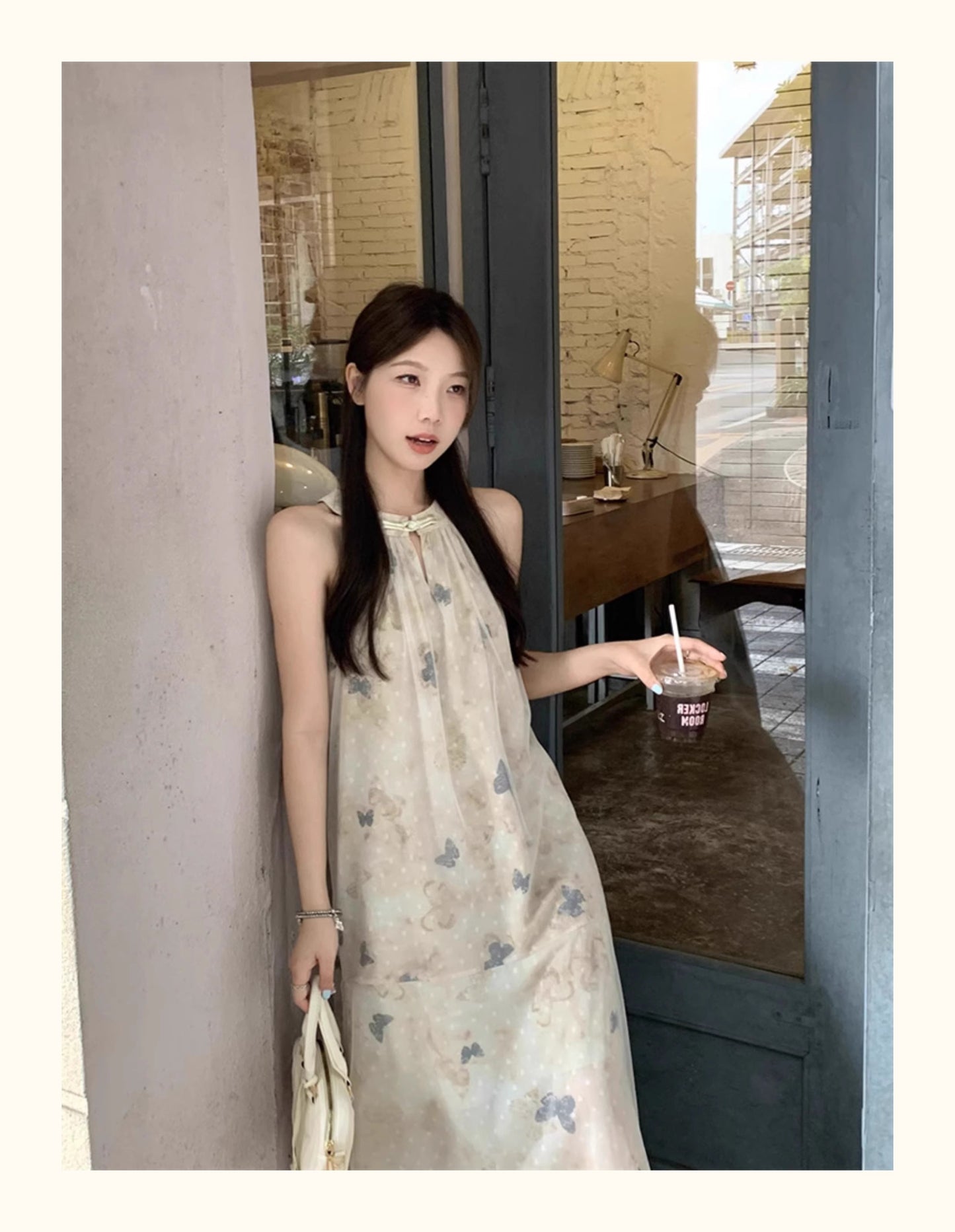 【dress】ホルターネックプリントワンピース G21520