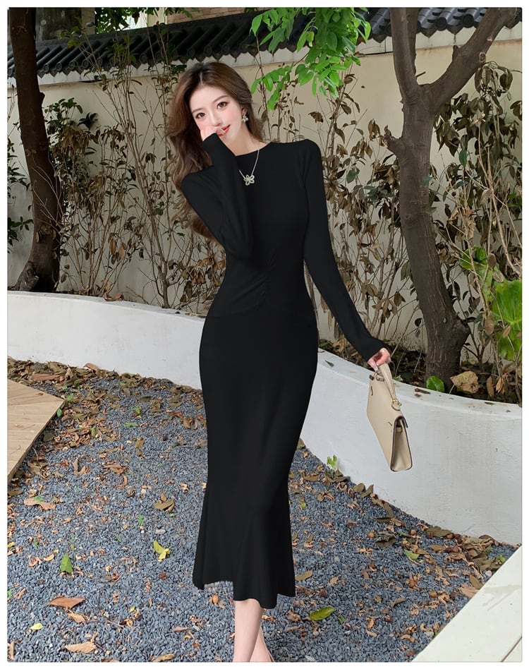 【dress】マーメイドニットワンピース　M25367