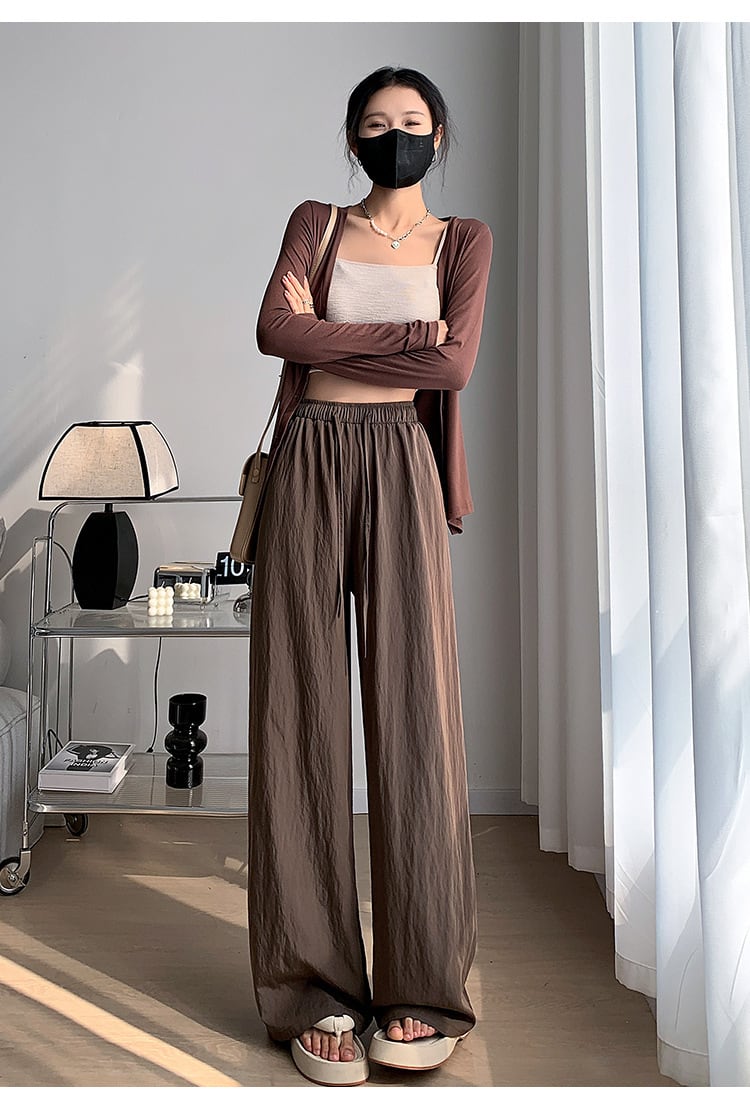 【bottoms】4色ウエストゴムガウチョパンツF7491