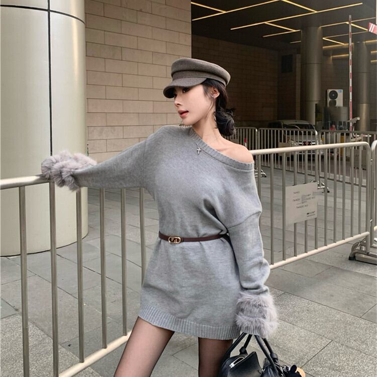 【dress】ファーニットワンピース　M28430