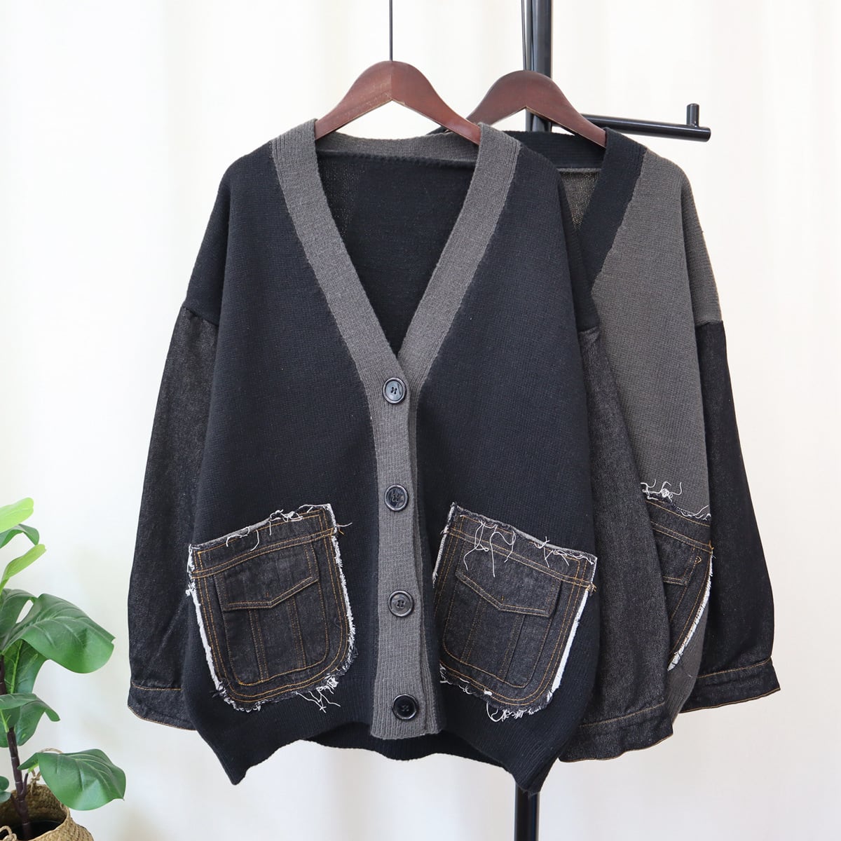 【outer】ドッキングニットカーデ　M18952