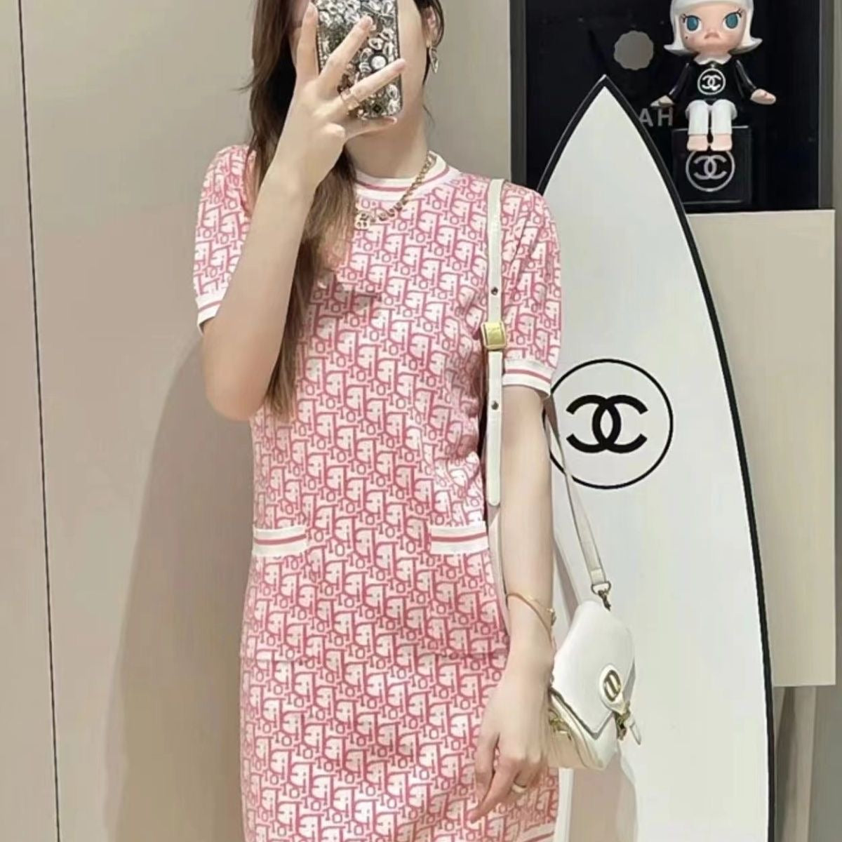 【dress】2色英字柄デートワンピースF7674