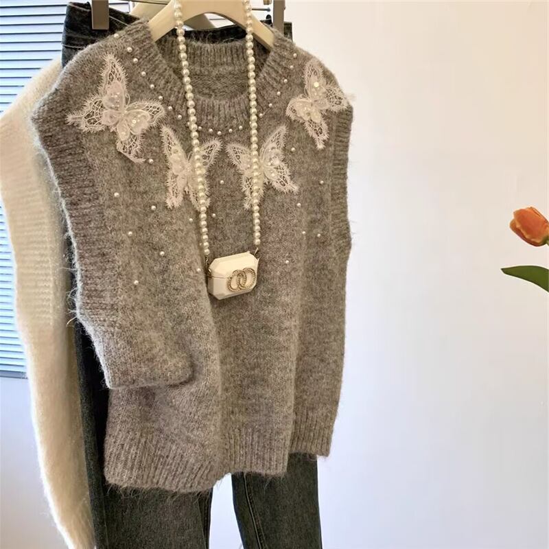 【tops】クルーネックニットベスト　M29091