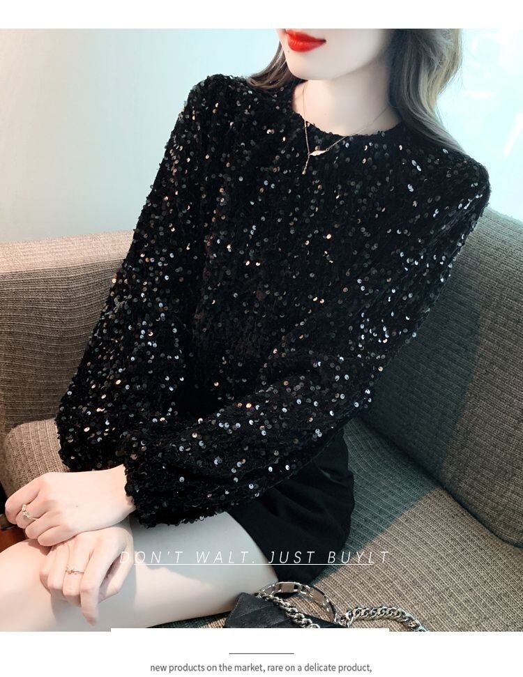 【tops】スパンコールトップス　M28941