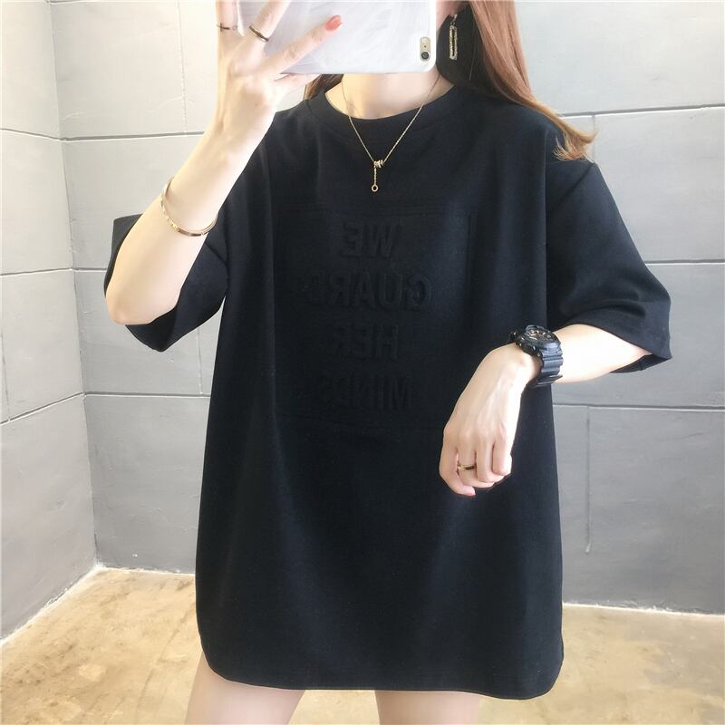 【tops】清新合わせやすいラウンドネック半袖ゆったり着回しファッションTシャツF0032