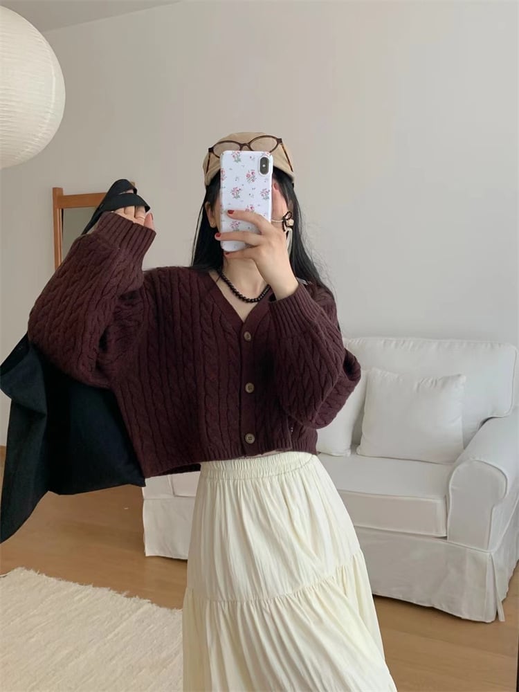【outer】Vネックニットカーデ　M25968