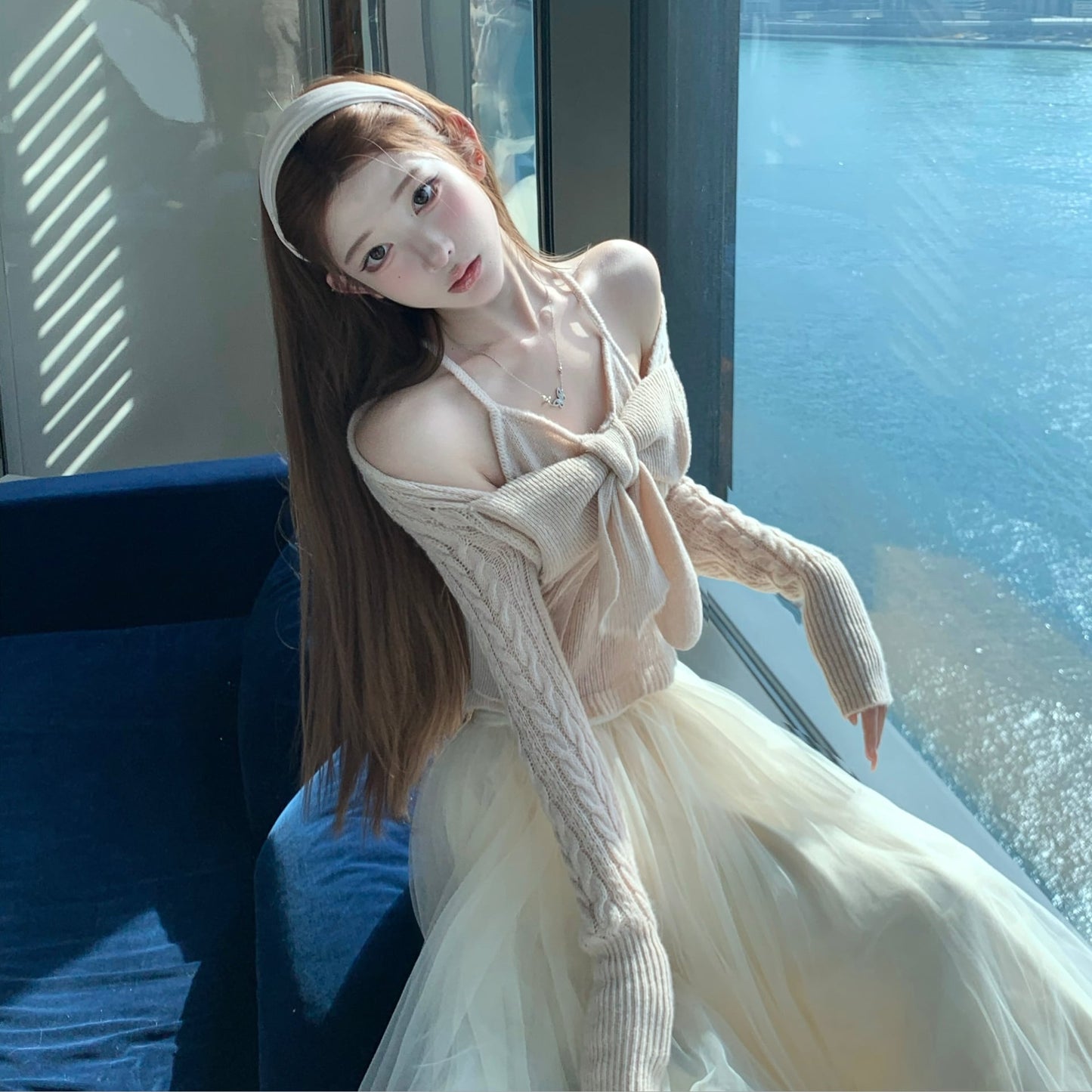 【tops】リボンニットトップス　N3481