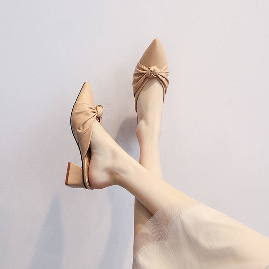 【shoes】2色履きやすい合わせやすい蝶々結び無地サンダル