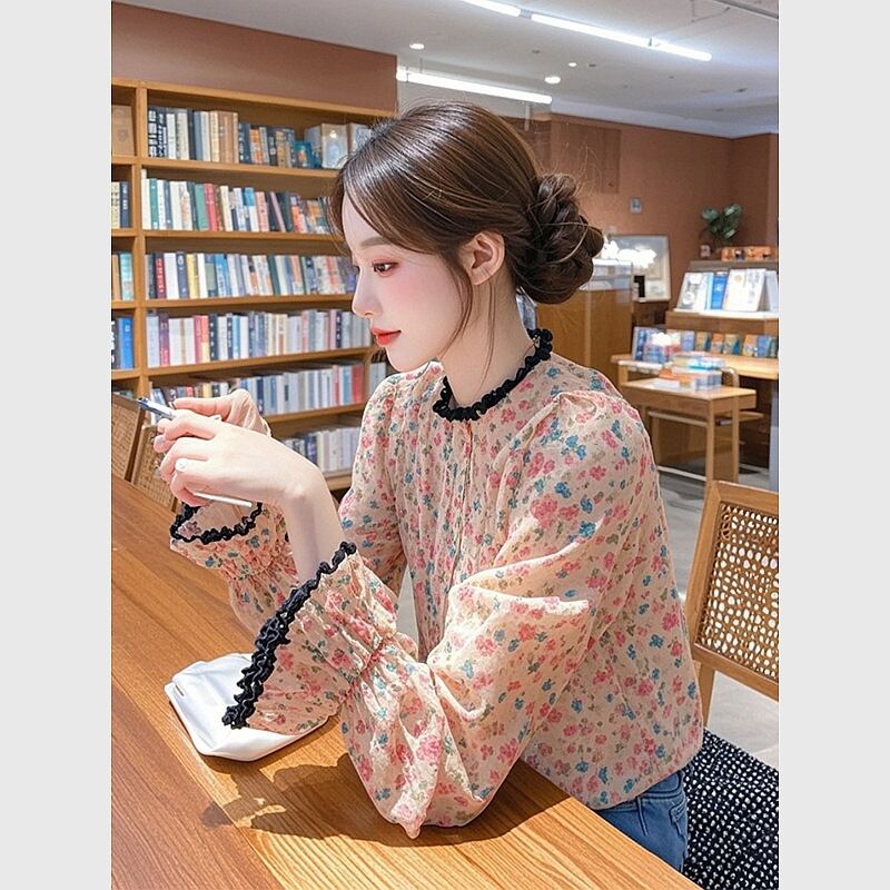 【tops】花柄ブラウス　M30094