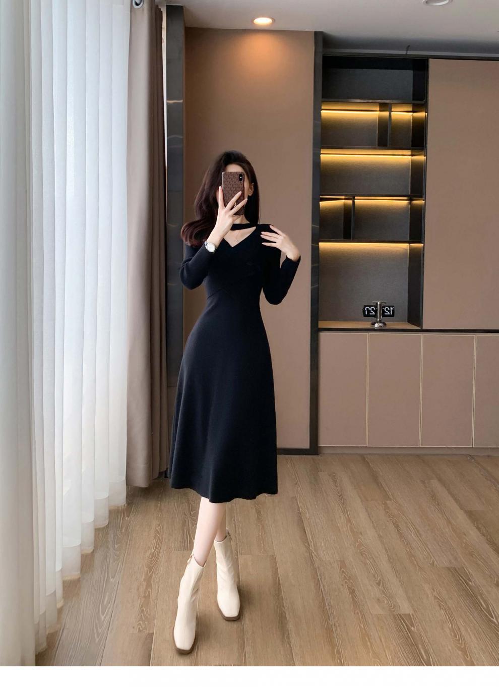 【dress】ホルターネックVネックワンピース　M25693