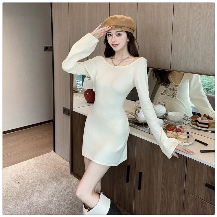 【dress】バックレスニットワンピース　M28110