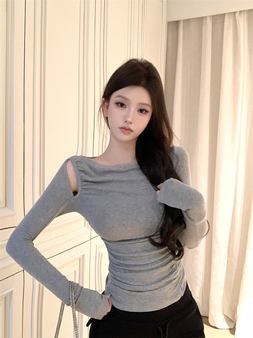 【tops】ショルダースリットニットトップス　M28414