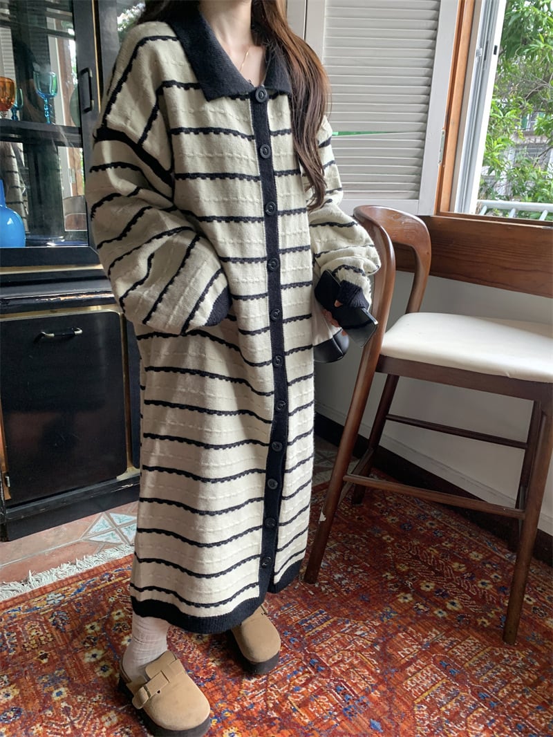 【dress】ボーダー柄ニットワンピース　M28643