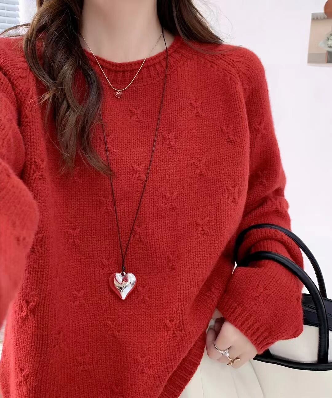 【tops】クルーネックニットセーター　M28609
