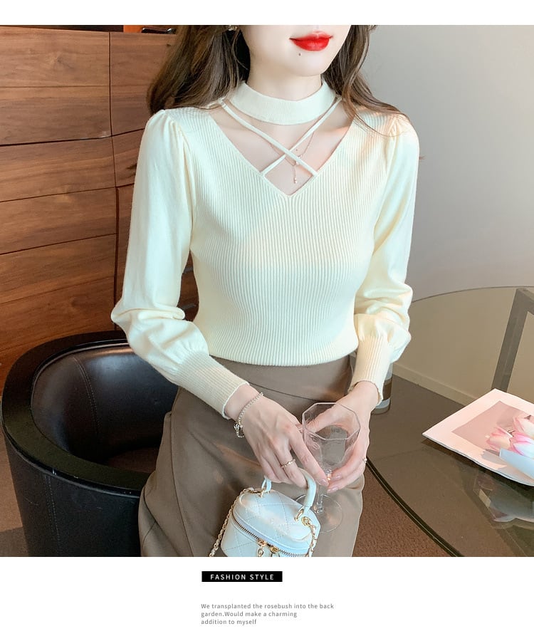 【tops】カットワークニットトップス　M28573