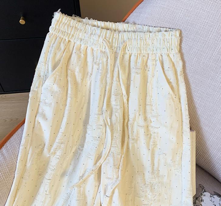 【bottoms】キラキラダメージガウチョパンツF7488